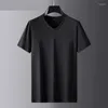 Herren T-Shirts Sommer Männer V-Ausschnitt T-Shirt Kurzarm Modale Elastizität Stretch Plus Größe 10XL 15XL 12XL Lose Casual Home Wear Tees Tops