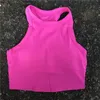 Solid Color Round Neck Fitness BH Tight Sport Tank Top Comprehensive Training Jog Yoga med bröstkudd Antibakteriell deodorant 240113