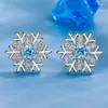 Stud Earrings Luxury Crystal Zircon Snowflake For Women Shiny Rhinestone Charm Earring Girls Merry Christmas Year Jewelry