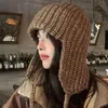 Winter Knitted Ear Protection Hats For Women Men Warm Beanies Caps Outdoor Ski Balaclava Bib EarCaps Ladies Skullies Hat Gorros 240113