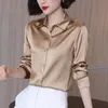 Marque qualité luxe femmes chemise élégant bureau boutonné à manches longues chemises Momi soie crêpe Satin Blouses affaires haut pour femme 240112