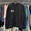 Fioletowe bluzy marki dla mężczyzn graficzny sweter Sweter ten sam kolor haftowany para długiego rękawu pullover bluzy bluzy bluzy z kapturem