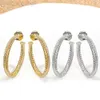 24SSデザイナーDavidYuman Jewelry Bracelet Davids Popular Circular Cable Button Wireがジルコン模倣ダイヤモンドの大きなイヤリングとイヤリングクラシックAcceを添えた