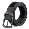 Belts Durable Outdoor Canvas Men's Belt Black Striped Woven Design - 3.5cm Width