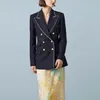 女性のデザイナースーツブレザージャケットコート服ダブルGアカデミックスタイルスプリングトップ