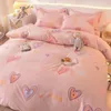 Cute Bedding Set Men Women Duvet Cover Bed Linen Washed Cotton Mirco Fiber Comforter Set Twin Queen King Couple Double Bed Sheet 240113