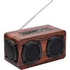 Högtalare Classic Wood Wireless Bluetooth -högtalare med antenn FM Radiofunktion Support Micro SD och USB Flash Drive