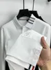 Polos Men's Light Luxury Spring and Automne Pure Cotton Business à manches longues à manches à manches haut de gamme T-shirt Polo T-shirt