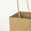 Witte kraftpapieren zakken met handvatten Cadeauverpakkingszakken voor gunst Kruidenier Detailhandel Feest Verjaardag Winkelen Zakelijk Goody Craft Sacks