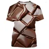 Homens camisetas Moda Comida Molho de Chocolate Camisetas 3D Impressão Homens Mulheres Camisa de Manga Curta Hip-hop Oversized Harajuku Kids Tees Tops