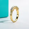 AnuJewel 4mm D Color Wedding Band Ring 925 Sterling Silver 18K Gold Plated Engagament Rings Wholesale 240112