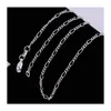 10Pcs/Lot 2Mm Figaro Chains 925 Sterling Sier Jewelry For Diy Necklace Chain With Lobster Clasps Size 16 18 20 22 24 26 28 30 Inch Dr Otn7B