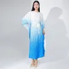 Robes décontractées Miyake 2024 printemps et automne irrégulière plissée longue robe vintage dégradé haut de gamme vêtements pour femmes