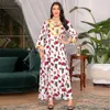 Ubranie etniczne marokańskie muzułmańskie nadruk kwiatowy Kobiety Kobiety długi maxi sukienka Turcja Arab Dubai Eid Party Femme Ramadan Kaftan Jalabiya vestidos