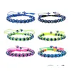 Handgemachte Perlenstränge Armbänder Türkei Blue Evil Eye Charm Armband für Frauen Geflochtene Schnur Seil Fatima Perlen Kette Armreif Drop De Otx5S