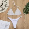 Skim ücretsiz bikini mayo plaj iki parçalı bikini mayo kadınlar parlak rhinestones seksi moda bikini