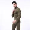 Men's Thermal Underwear Outdoor Military Clothes Sports Soldier Fitness Camping Fleece Set Men Collar Tactical Compression Stand Esdy