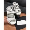 2024 luxury sandals women slipper men slides leather sandal womens Hook Loop casual shoes 35-42 with box and dust bag