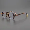 Sonnenbrillenrahmen, Vintage, stilvoll, Premium-Acetat-Titan, rund, optisch, Brillengestell, modisch, für Herren und Damen, hochwertig, für den Außenbereich