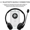 Écouteurs Contrôle de casque Bluetooth sans fil Écouteur de basse stéréo pliable Écouteurs réglables Sound Réglables avec micro pour PC All Phone