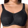 Reggiseno sportivo da donna Copertura completa X Supporto con ferretto per la schiena Controllo del rimbalzo Solido Lingerie attiva 36 38 40 42 C D DD E 240113