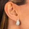 Boucles d'oreilles plaquées or 18 carats Micro Pave Bling Zircon cubique larme pour femmes fille luxe fête de mariage gros bijoux