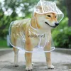 Hundebekleidung Hunderegenmantel Wasserdichter transparenter Zugmantel Haustier-Outdoor-Kleidung für kleine mittelgroße Hunde Französische Bulldogge Golden Retriever Puppyvaiduryd