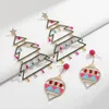 Orecchini pendenti in lega di albero di Natale con zirconi, design originale esagerato, gioielli personalizzati per feste di moda femminile per le donne