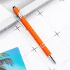 Bollpunkt penna med stylus tip touch bollpoint penna mjuk beröring klick metall penna 1.0mm medelpunkt svart bläck grossist