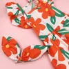 Dog Apparel 1 Set Summer Dress Floral Print Puppy With Hair Clip Soft Breathable Decorative Pet Outfits Clothes For Daily Wear