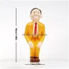 Arts et artisanat une pièce jaune drôle petit homme bureau décoration de bureau DN Figure Scptures décoratives décorations de vacances créatives Dhade