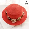 Cappelli a tesa larga Cappello di paglia ghirlanda per donna Estate Mare Spiaggia Sole Moda floreale pieghevole Visiera Panama Berretto piatto per le vacanze