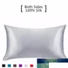 Pillow Case Silk Pillowcase Hair Skin 19 Momme 100% Pure Natural Mberry Standard Size Pillow Cases Er D Drop Delivery Home Garden Home Dhdjn