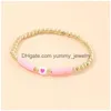 Bohemian Colorf Clay Bracelets For Women Summer Beach Beaded Charm Bracelet Elastic Soft Y Jewelry Drop Delivery Dhpgj