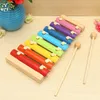 Wooden 8 Tones Multicolor Xylophone Wood Musical Instrument Toys For Baby Kids Accessories DIN889 240112