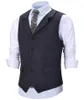 Men's Vests Army Green Tweed Vest Formal Notch Lapel Plaid Waistcoat Groomsmen Suits For Wedding XS-5XL