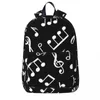 Sac à dos Notes de musique noir et blanc, sacs à dos d'extérieur pour hommes, sacs d'école durables, sac à dos mignon