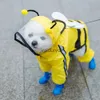 Vestuário para cães Capas de chuva impermeáveis para cachorros com capuz para cães pequenos e médios Poncho com alça reflexiva Honey Bee Bear Dinosaurvaiduryd