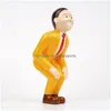 Arts et artisanat une pièce jaune drôle petit homme bureau décoration de bureau DN Figure Scptures décoratives décorations de vacances créatives Dhade