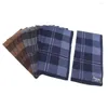 Laços Prettyia 12 pacotes masculinos de algodão xadrez lenço de bolso hanky hankies 40x40cm