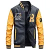 Men Leather Jacket Brand Embroidery Baseball PU Jackets Male Casual Luxury Winter Warm Fleece Pilot Bomber Jacket Coat 240113