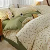 Set biancheria da letto in 4 pezzi con stampa floreale dolce Lenzuola spazzolate Set piumino Copripiumini Copriletti per letto matrimoniale 240113