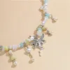 Hänghalsband så färgglada stenar pärlor ängel för kvinnor mode smycken söta tillbehör bärbar samling och datum