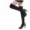 Femmes chaussettes bas unisexe collège Style mode sur le genou haute tentation Stretch Nylon respirant coton