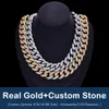 JN58 Solid Jewelry Custom Lock 18mm VVS Diamond Iced Out Miami Moissanite 14k real Gold Link Chain Necklace Men's Cubs Netclace