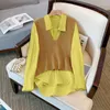 Women's Blouses Fashion Long-sleeved Shirt Knitted Two Pieces Women 2024 Autumn and Winter Casual Tops Two-piece Shirts
