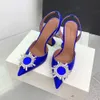 AMINA MUADDI SCARPE ASSEGGIO SANDALI SATINE SLINGBACK POCKTIE POMPE INCONTRO CRIDULE SCHENPEGNO ALTA SCHENI