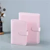 Macaron Color A5 Ring Binder Pu Clip-On Notebook Leather Loose Leaf Cover Notebooks Journal Kawaii Stationery