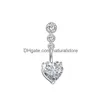 Nombril Bell Bouton Anneaux Cristal Nombril Anneau Pour Femme Nombril Piercing Rond Coeur Zircon Stud Barbell Barre En Acier Inoxydable Y Bo Dhkud