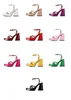 Sapatos de vestido Pxelena 10 doces cor mulheres sandálias 2024 verão chunky bloco salto alto festa escritório senhora patente couro 34-43